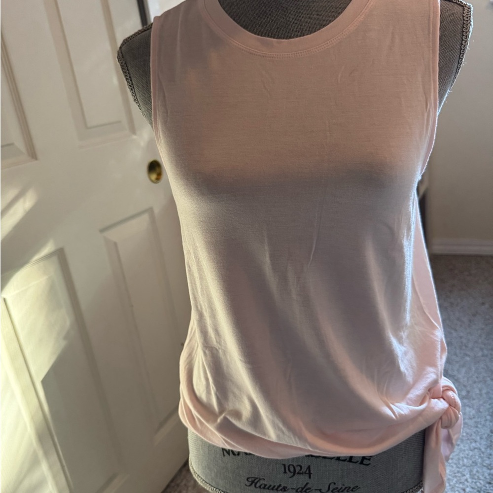 Athleta Soft Pink Tank Top with Tie Front and Lightweight Fabric NWOT